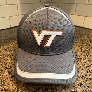 Virginia Tech Hokies New Era 39thirty Cap Hat Medium Large Stretch Fit Gray